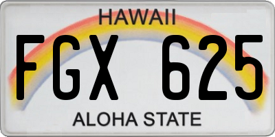 HI license plate FGX625