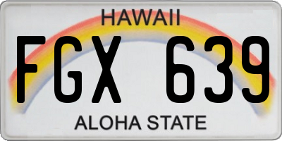 HI license plate FGX639