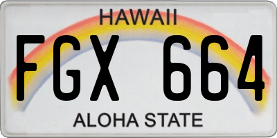 HI license plate FGX664