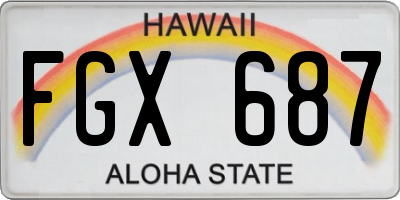 HI license plate FGX687