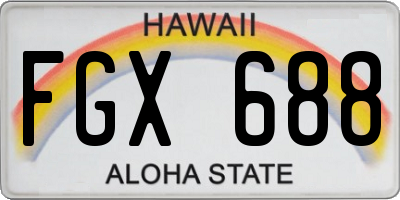 HI license plate FGX688