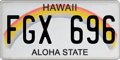 HI license plate FGX696