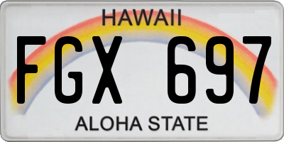 HI license plate FGX697