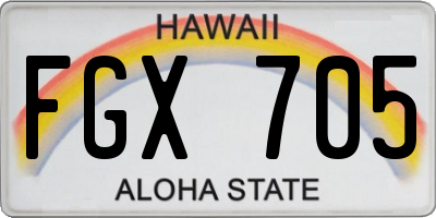 HI license plate FGX705