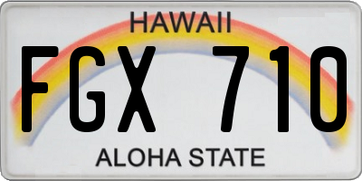 HI license plate FGX710