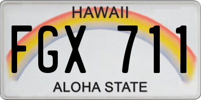 HI license plate FGX711