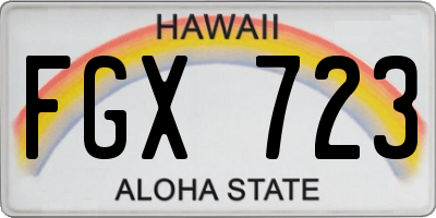 HI license plate FGX723