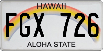 HI license plate FGX726