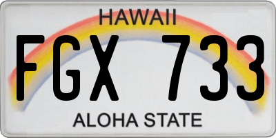 HI license plate FGX733