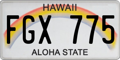 HI license plate FGX775