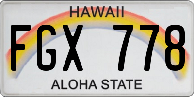 HI license plate FGX778