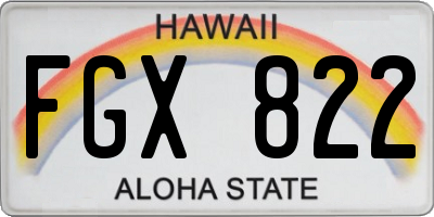 HI license plate FGX822