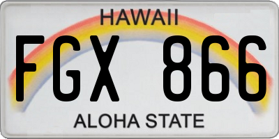 HI license plate FGX866