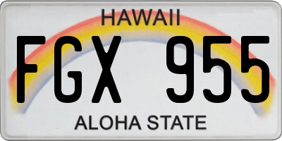 HI license plate FGX955