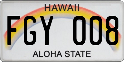 HI license plate FGY008