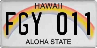 HI license plate FGY011
