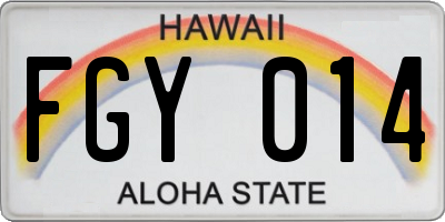 HI license plate FGY014
