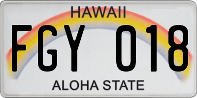 HI license plate FGY018