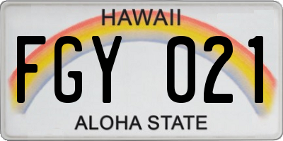 HI license plate FGY021