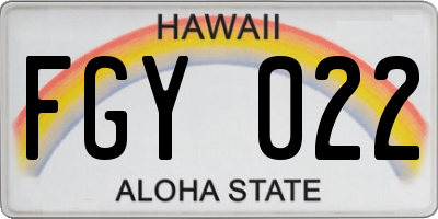 HI license plate FGY022
