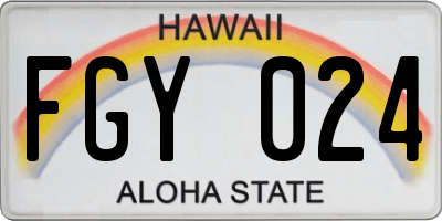 HI license plate FGY024