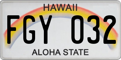 HI license plate FGY032