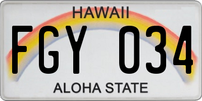 HI license plate FGY034
