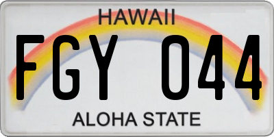 HI license plate FGY044