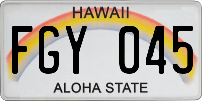 HI license plate FGY045