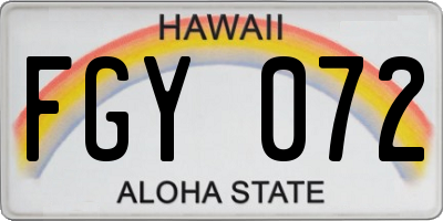 HI license plate FGY072