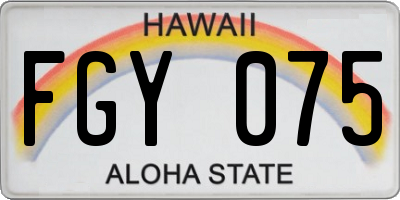HI license plate FGY075