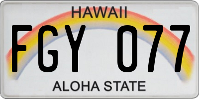 HI license plate FGY077