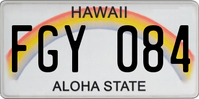 HI license plate FGY084