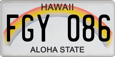 HI license plate FGY086