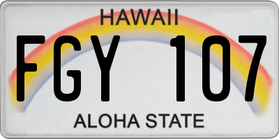 HI license plate FGY107