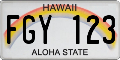 HI license plate FGY123