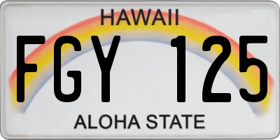 HI license plate FGY125