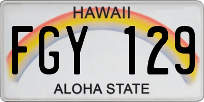 HI license plate FGY129