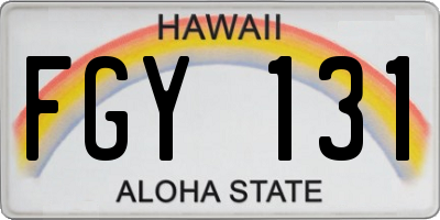 HI license plate FGY131