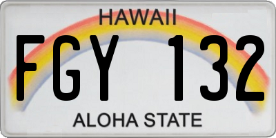 HI license plate FGY132