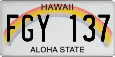 HI license plate FGY137
