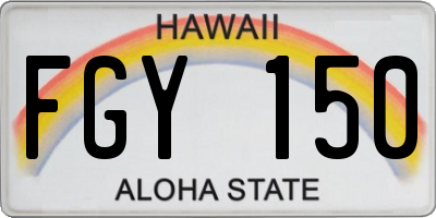 HI license plate FGY150