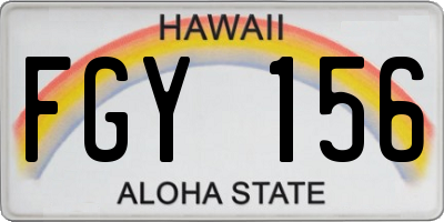 HI license plate FGY156