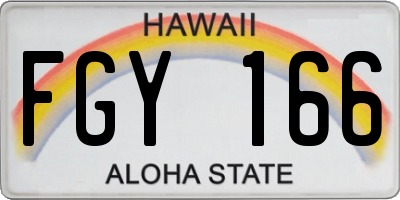 HI license plate FGY166
