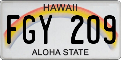HI license plate FGY209