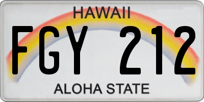 HI license plate FGY212