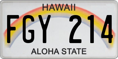 HI license plate FGY214
