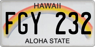 HI license plate FGY232