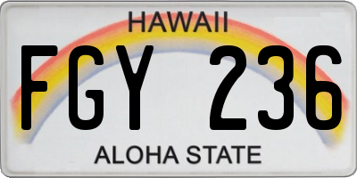 HI license plate FGY236