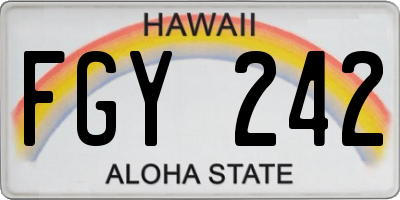 HI license plate FGY242